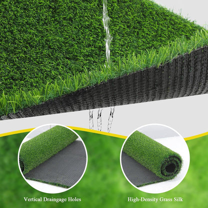 Artificial Grass Rug Indoor Outdoor Rug, 3x5Ft Dog Grass Mat with Drainage Holes, Synthetic Artificial Grass Turf Fake Grass Rug for Balcony Garden Lawn Landscape, 3x5Ft