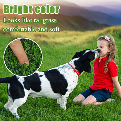 Artificial Grass Rug Indoor Outdoor Rug, 3x5Ft Dog Grass Mat with Drainage Holes, Synthetic Artificial Grass Turf Fake Grass Rug for Balcony Garden Lawn Landscape, 3x5Ft