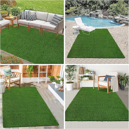 Artificial Grass Rug Indoor Outdoor Rug, 3x5Ft Dog Grass Mat with Drainage Holes, Synthetic Artificial Grass Turf Fake Grass Rug for Balcony Garden Lawn Landscape, 3x5Ft