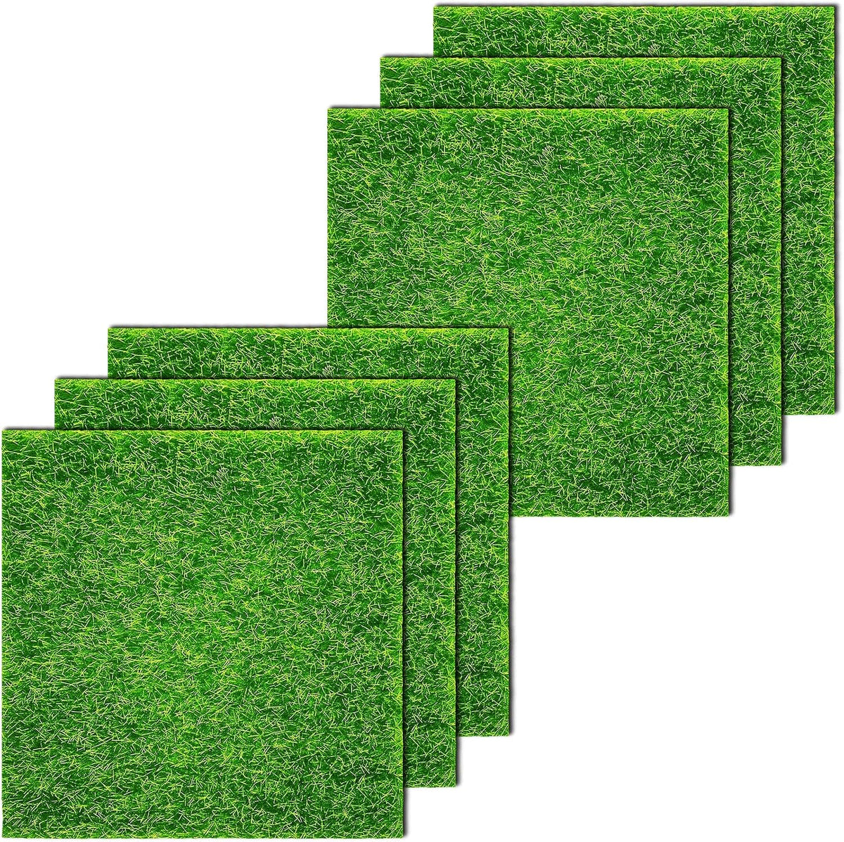 Fairy Garden Grass 6 x 6 Inches Miniature Artificial Craft Grass for Dollhouse Ornament DIY Decoration