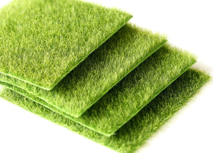 Fairy Garden Grass 6 x 6 Inches Miniature Artificial Craft Grass for Dollhouse Ornament DIY Decoration