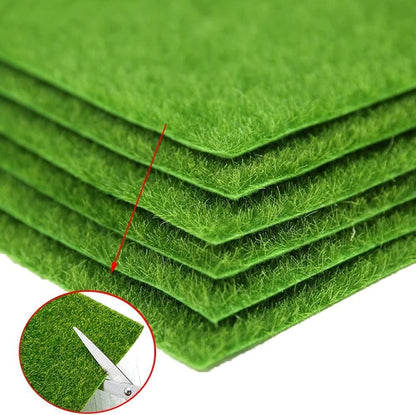 Fairy Garden Grass 6 x 6 Inches Miniature Artificial Craft Grass for Dollhouse Ornament DIY Decoration