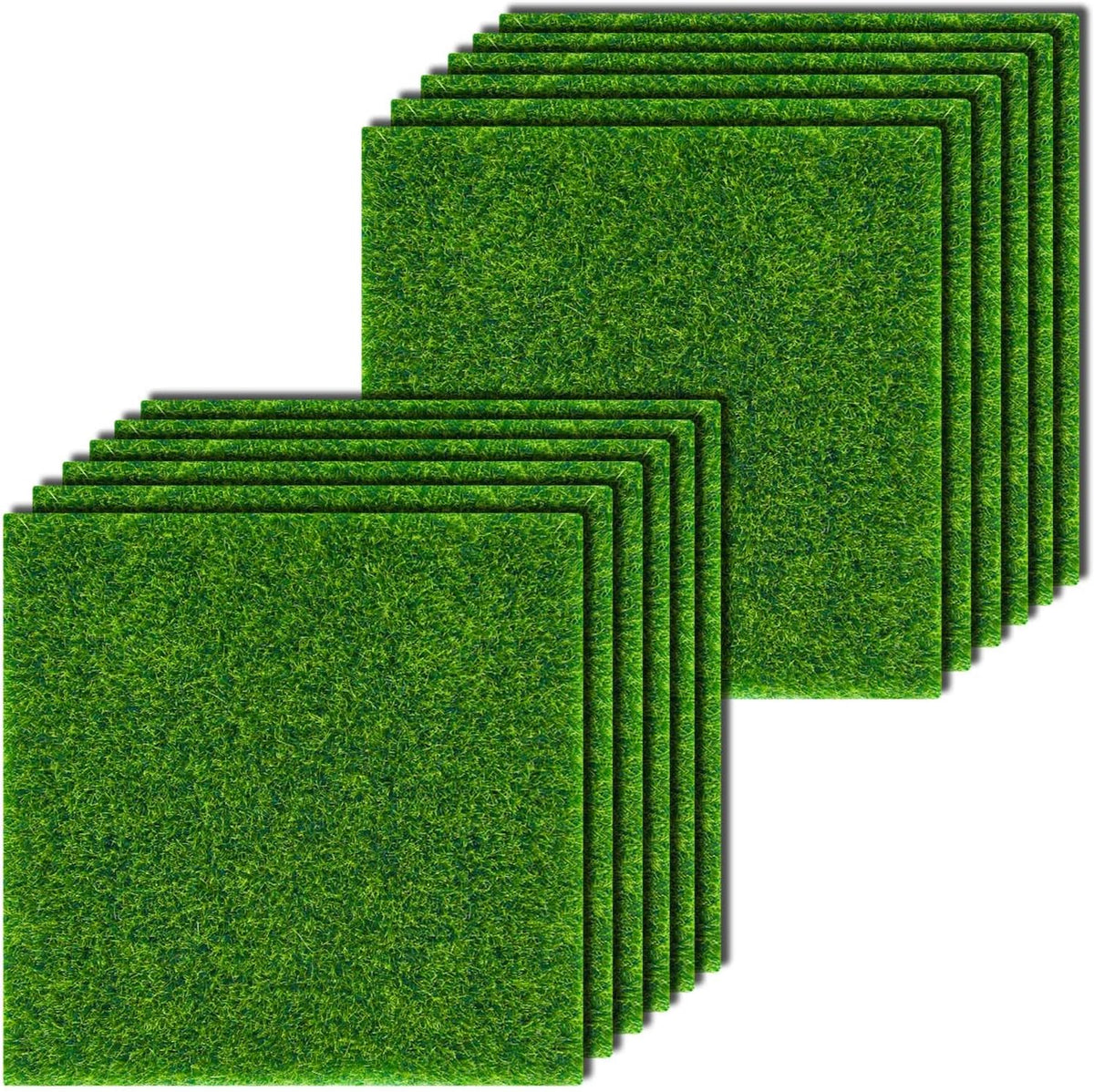 Fairy Garden Grass 6 x 6 Inches Miniature Artificial Craft Grass for Dollhouse Ornament DIY Decoration