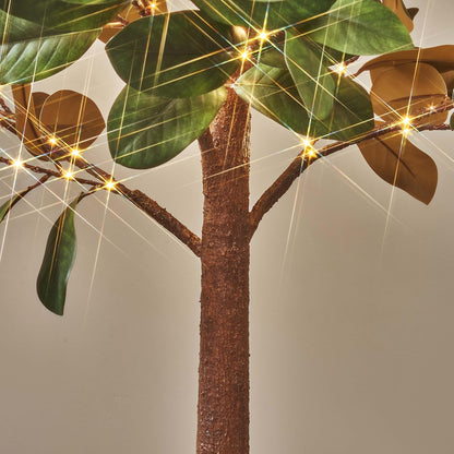 Lighted Magnolia Tree 6FT 280 LED Fairy Lights, Faux Plant Tree with Lights for Home Holiday Spring Decoration