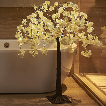 Lighted Magnolia Tree 6FT 280 LED Fairy Lights, Faux Plant Tree with Lights for Home Holiday Spring Decoration