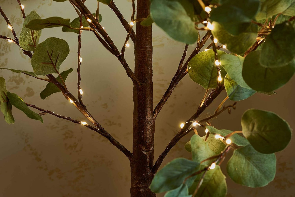Lighted Magnolia Tree 6FT 280 LED Fairy Lights, Faux Plant Tree with Lights for Home Holiday Spring Decoration