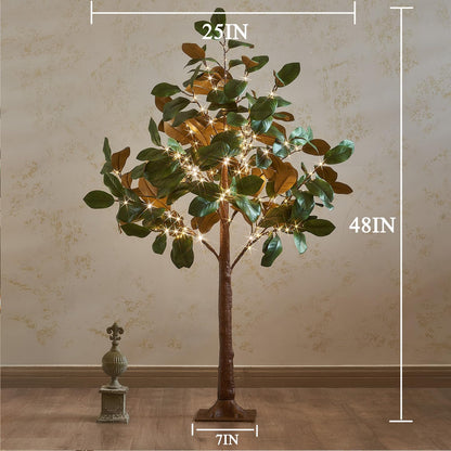 Lighted Magnolia Tree 6FT 280 LED Fairy Lights, Faux Plant Tree with Lights for Home Holiday Spring Decoration
