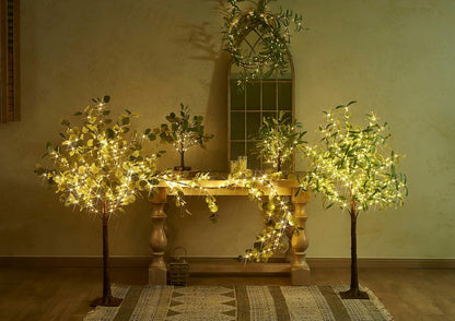 Lighted Magnolia Tree 6FT 280 LED Fairy Lights, Faux Plant Tree with Lights for Home Holiday Spring Decoration