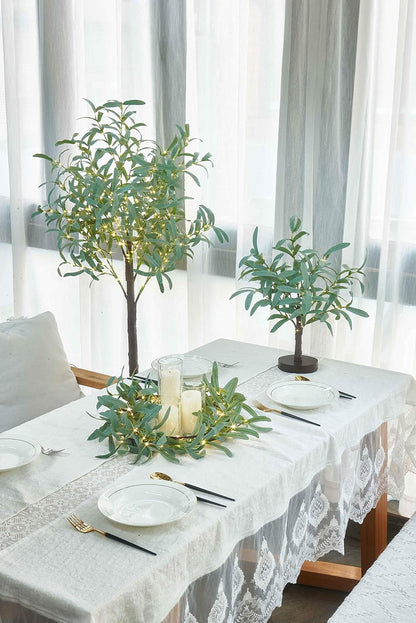 Lighted Magnolia Tree 6FT 280 LED Fairy Lights, Faux Plant Tree with Lights for Home Holiday Spring Decoration