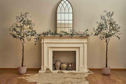 Lighted Magnolia Tree 6FT 280 LED Fairy Lights, Faux Plant Tree with Lights for Home Holiday Spring Decoration