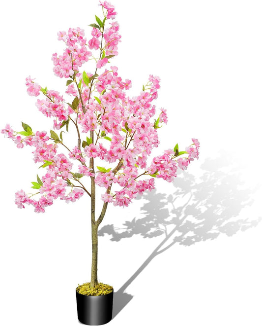 4.1ft Artificial Cherry Blossom Tree Pink Artificial Trees for Outdoors