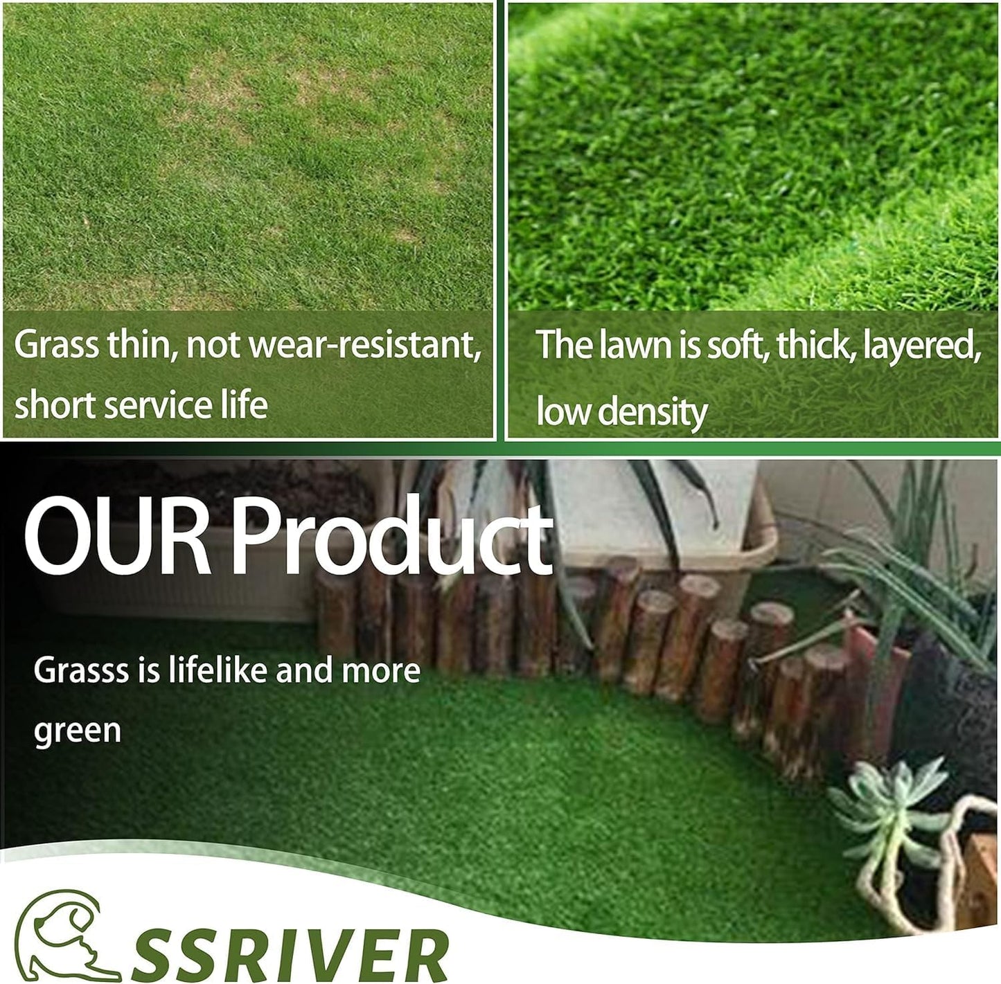 Dog Grass Pad,51.2x31.5In Fake Grass for Dogs,Artificial Grass Pee Pad for Puppies Potty Training Indoor Outdoor