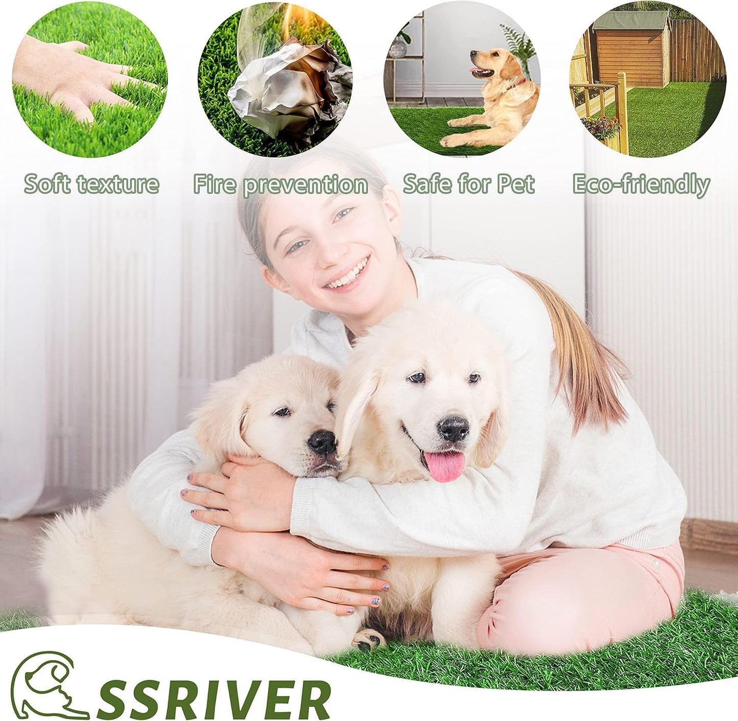 Dog Grass Pad,51.2x31.5In Fake Grass for Dogs,Artificial Grass Pee Pad for Puppies Potty Training Indoor Outdoor