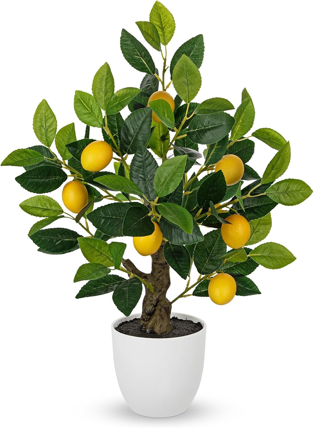 Artificial Potted Plants 16.1 inches Fake Orange Tree Artificial Citrus Fruit Plant with White Pot Faux Plants Indoor for Home,Office, Living Room Table, Desk