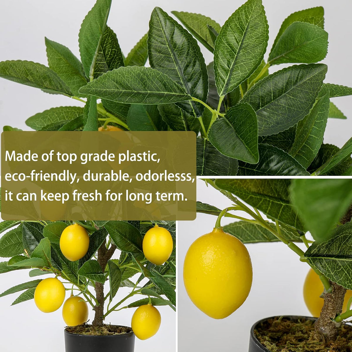 Artificial Potted Plants 16.1 inches Fake Orange Tree Artificial Citrus Fruit Plant with White Pot Faux Plants Indoor for Home,Office, Living Room Table, Desk