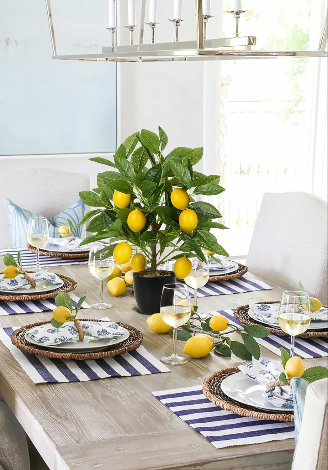 Artificial Potted Plants 16.1 inches Fake Orange Tree Artificial Citrus Fruit Plant with White Pot Faux Plants Indoor for Home,Office, Living Room Table, Desk