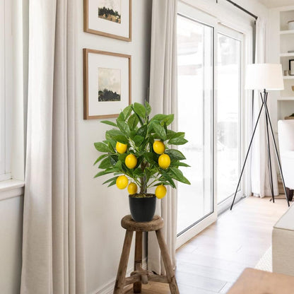 Artificial Potted Plants 16.1 inches Fake Orange Tree Artificial Citrus Fruit Plant with White Pot Faux Plants Indoor for Home,Office, Living Room Table, Desk