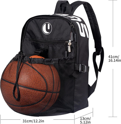 Basketball Backpack with Separate Ball Compartment & Shoe Storage - Durable Sports Bag for Kids & Youth, Water-Resistant Gym Bag for Soccer, Volleyball, and Basketball Gear Training