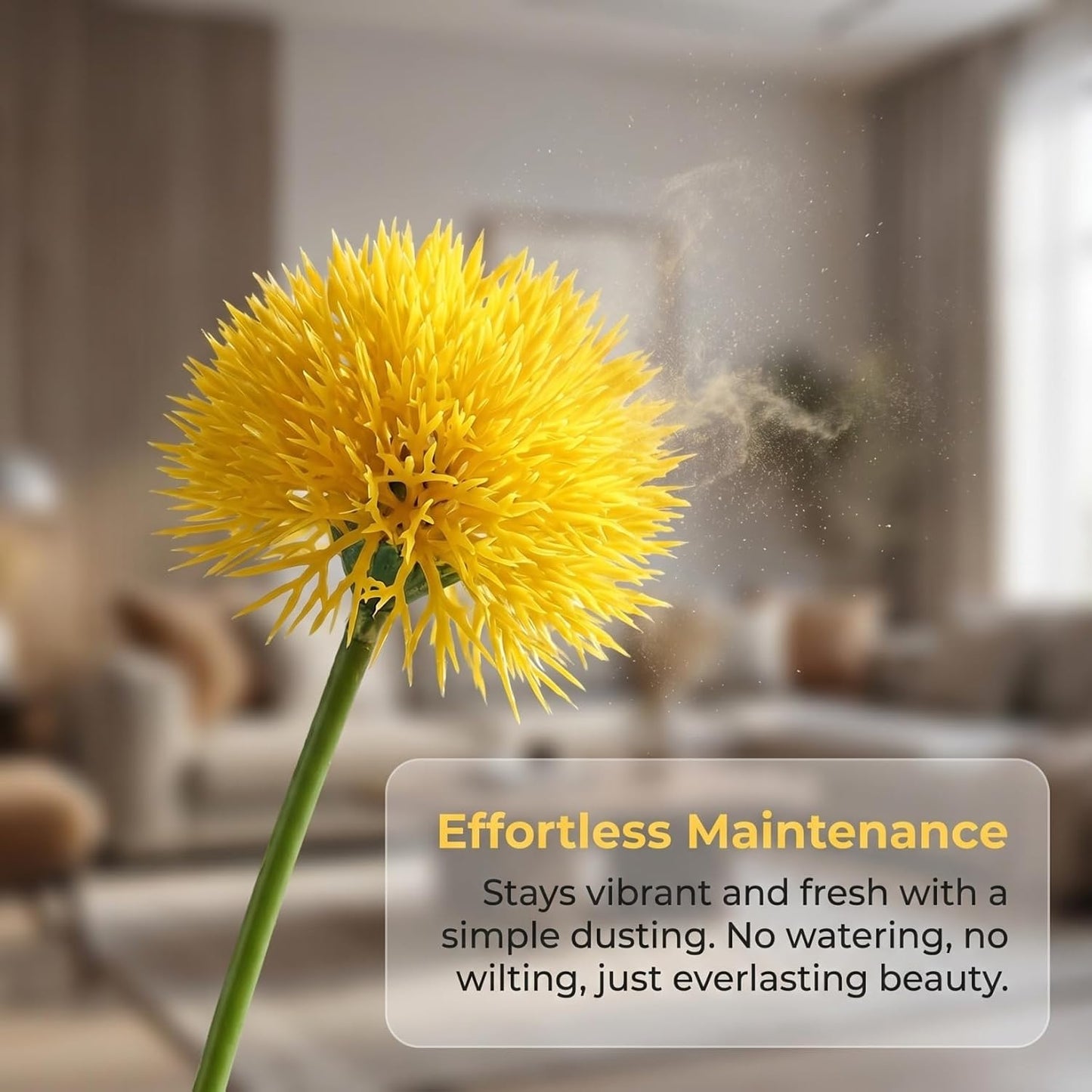 15Pcs Yellow Artificial Dandelion Flowers,9.8 Inches Narcissus Spring Fake Silk Flower Arrangement for Wedding Festive Party Home Office Decoration