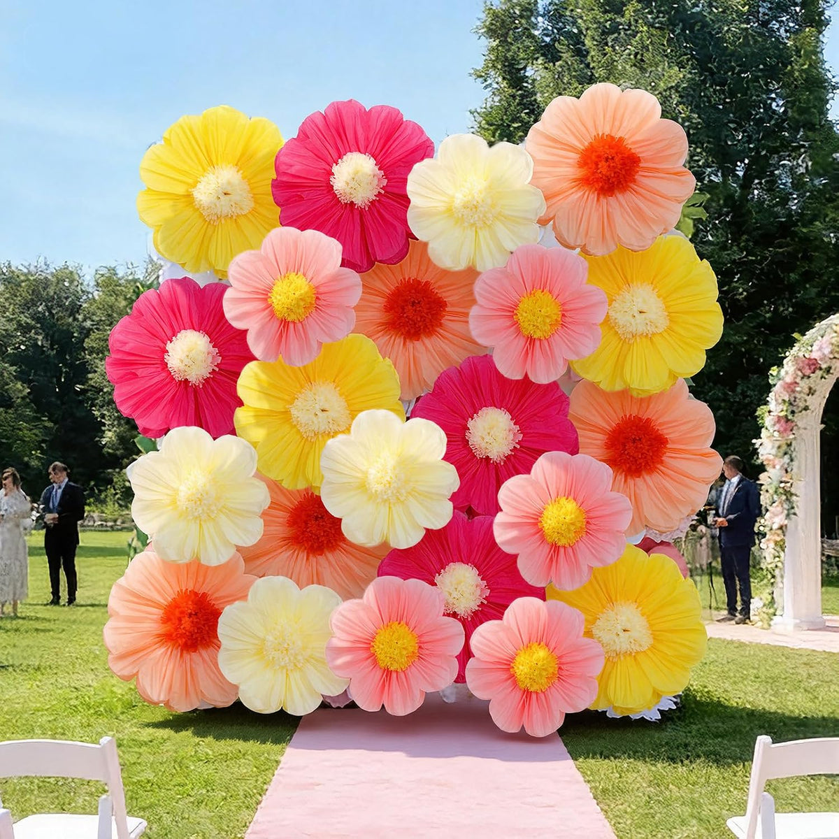 5 Pcs Giant Halloween Red Poppy Paper Flowers for Wizard Decor