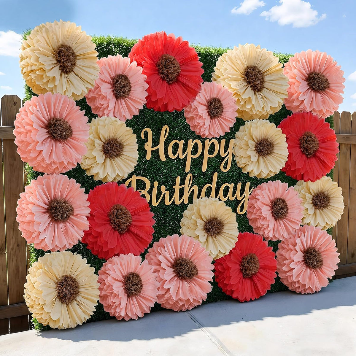 5 Pcs Giant Halloween Red Poppy Paper Flowers for Wizard Decor