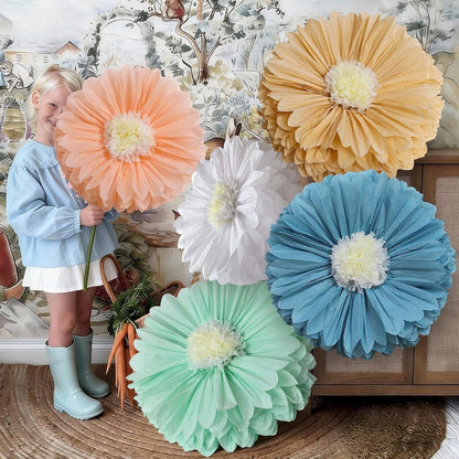 5 Pcs Giant Halloween Red Poppy Paper Flowers for Wizard Decor