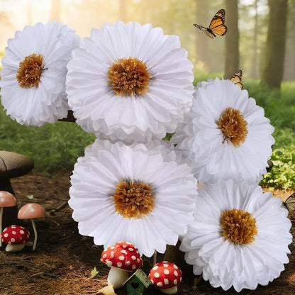 5 Pcs Giant Halloween Red Poppy Paper Flowers for Wizard Decor