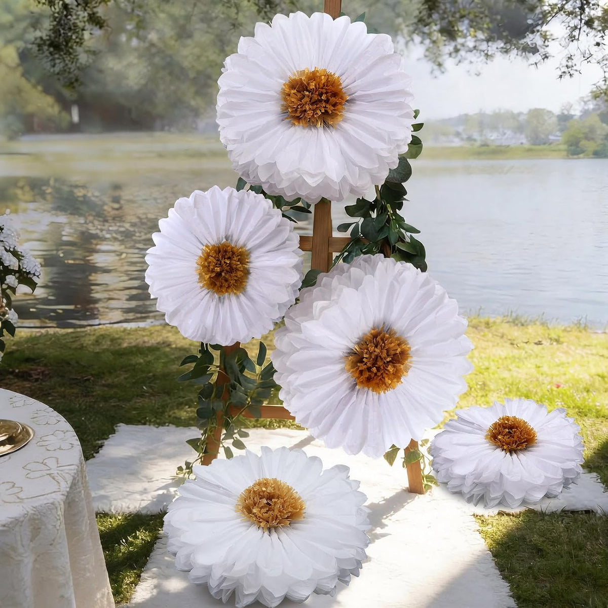 5 Pcs Giant Halloween Red Poppy Paper Flowers for Wizard Decor