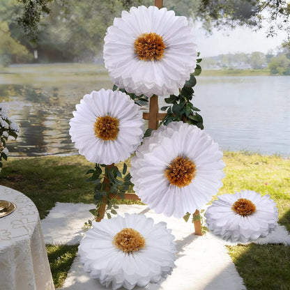 5 Pcs Giant Halloween Red Poppy Paper Flowers for Wizard Decor