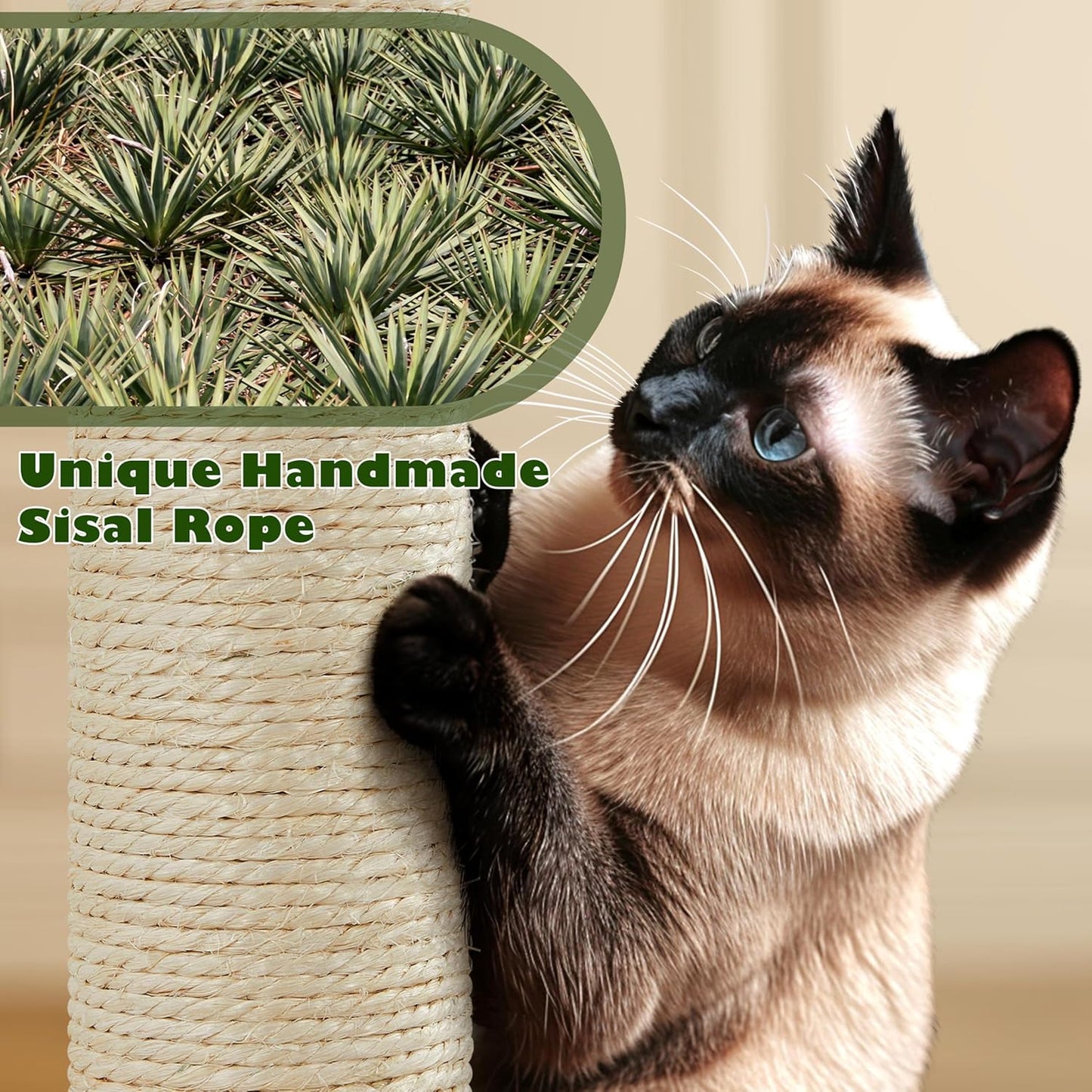 62.5inches Cat Tree Cat Tower Kitten Condo with Platform & Hammock, Scratching Posts for Kittens Pet Play House with Plush Perch for Indoor Activity Relaxing, Green