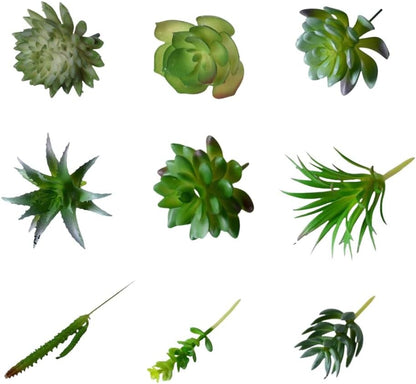 Mini Artificial Succulents, Fake Small Plants, Fake Succulent Plant，Artificial Air Plants that Look Real, Faux Succulents Unpotted, for Party, Garden & Outdoor Home Décor (9, Pink)