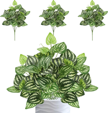 12PCS Artificial Tropical Leaves 13" Faux Monstera, Persian Caladium & Alocasia Plants Real Touch Greenery for Home Decor, DIY Centerpieces, Indoor Outdoor (12, Leaves-U)
