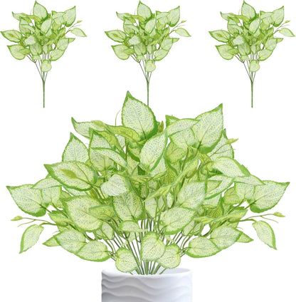 12PCS Artificial Tropical Leaves 13" Faux Monstera, Persian Caladium & Alocasia Plants Real Touch Greenery for Home Decor, DIY Centerpieces, Indoor Outdoor (12, Leaves-U)