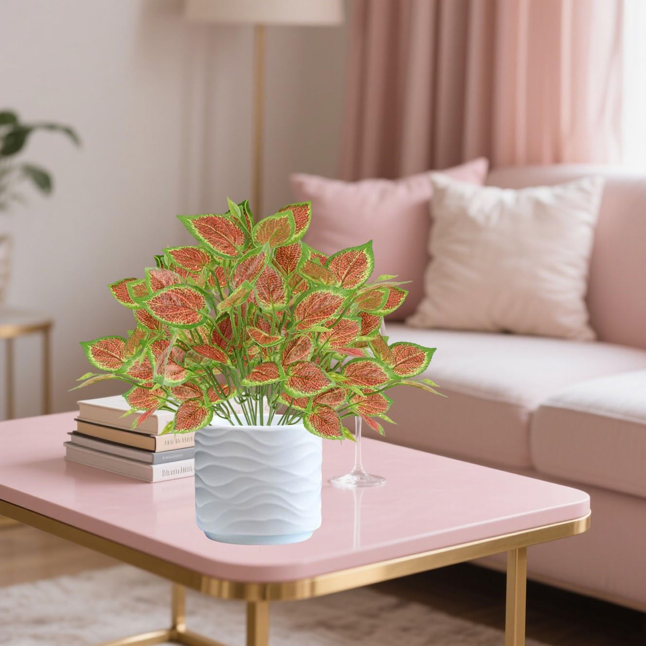 12PCS Artificial Tropical Leaves 13" Faux Monstera, Persian Caladium & Alocasia Plants Real Touch Greenery for Home Decor, DIY Centerpieces, Indoor Outdoor (12, Leaves-U)