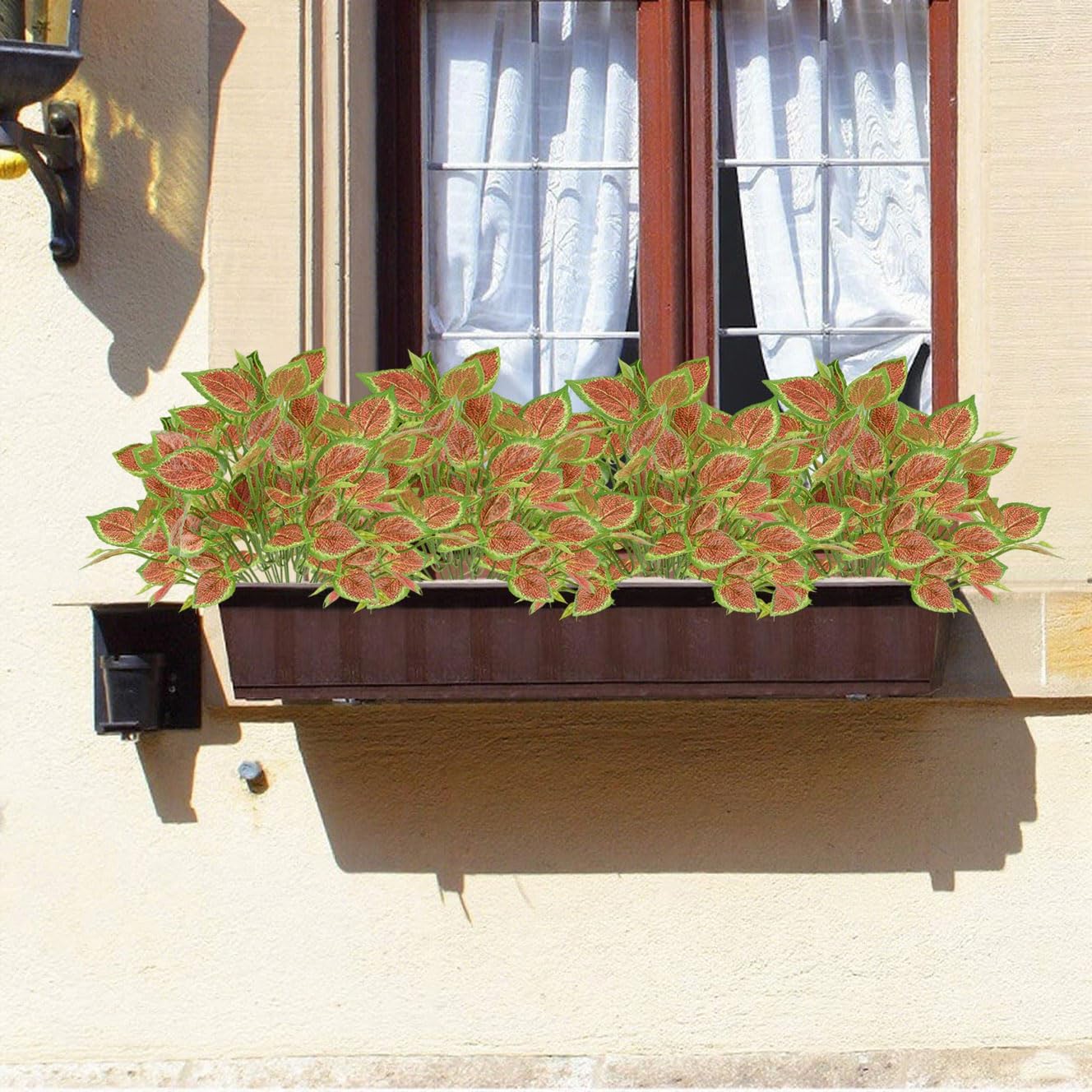 12PCS Artificial Tropical Leaves 13" Faux Monstera, Persian Caladium & Alocasia Plants Real Touch Greenery for Home Decor, DIY Centerpieces, Indoor Outdoor (12, Leaves-U)