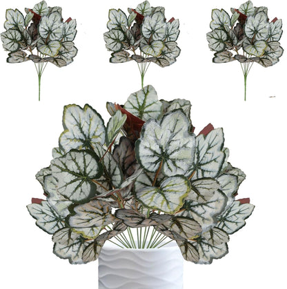 12PCS Artificial Tropical Leaves 13" Faux Monstera, Persian Caladium & Alocasia Plants Real Touch Greenery for Home Decor, DIY Centerpieces, Indoor Outdoor (12, Leaves-U)