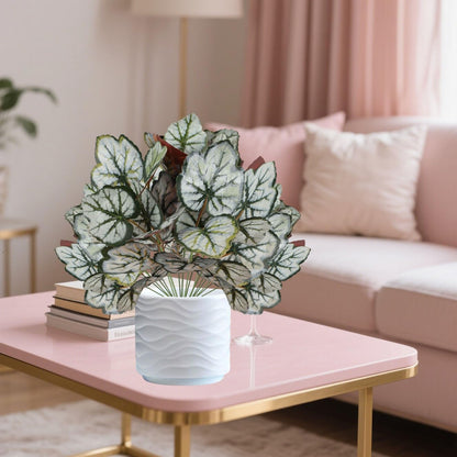 12PCS Artificial Tropical Leaves 13" Faux Monstera, Persian Caladium & Alocasia Plants Real Touch Greenery for Home Decor, DIY Centerpieces, Indoor Outdoor (12, Leaves-U)
