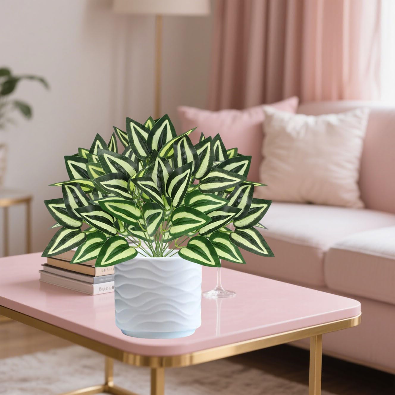 12PCS Artificial Tropical Leaves 13" Faux Monstera, Persian Caladium & Alocasia Plants Real Touch Greenery for Home Decor, DIY Centerpieces, Indoor Outdoor (12, Leaves-U)