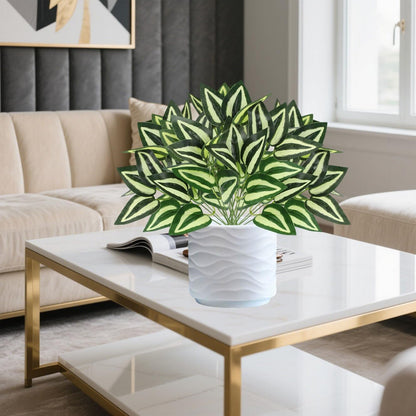 12PCS Artificial Tropical Leaves 13" Faux Monstera, Persian Caladium & Alocasia Plants Real Touch Greenery for Home Decor, DIY Centerpieces, Indoor Outdoor (12, Leaves-U)