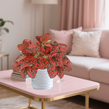 12PCS Artificial Tropical Leaves 13" Faux Monstera, Persian Caladium & Alocasia Plants Real Touch Greenery for Home Decor, DIY Centerpieces, Indoor Outdoor (12, Leaves-U)