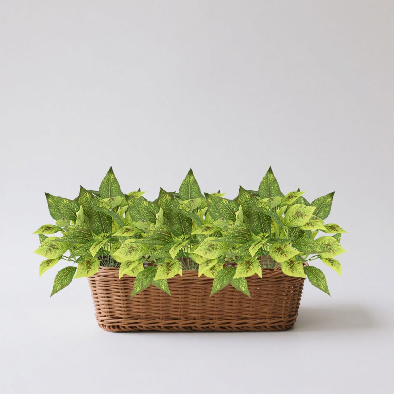 12PCS Artificial Tropical Leaves 13" Faux Monstera, Persian Caladium & Alocasia Plants Real Touch Greenery for Home Decor, DIY Centerpieces, Indoor Outdoor (12, Leaves-U)