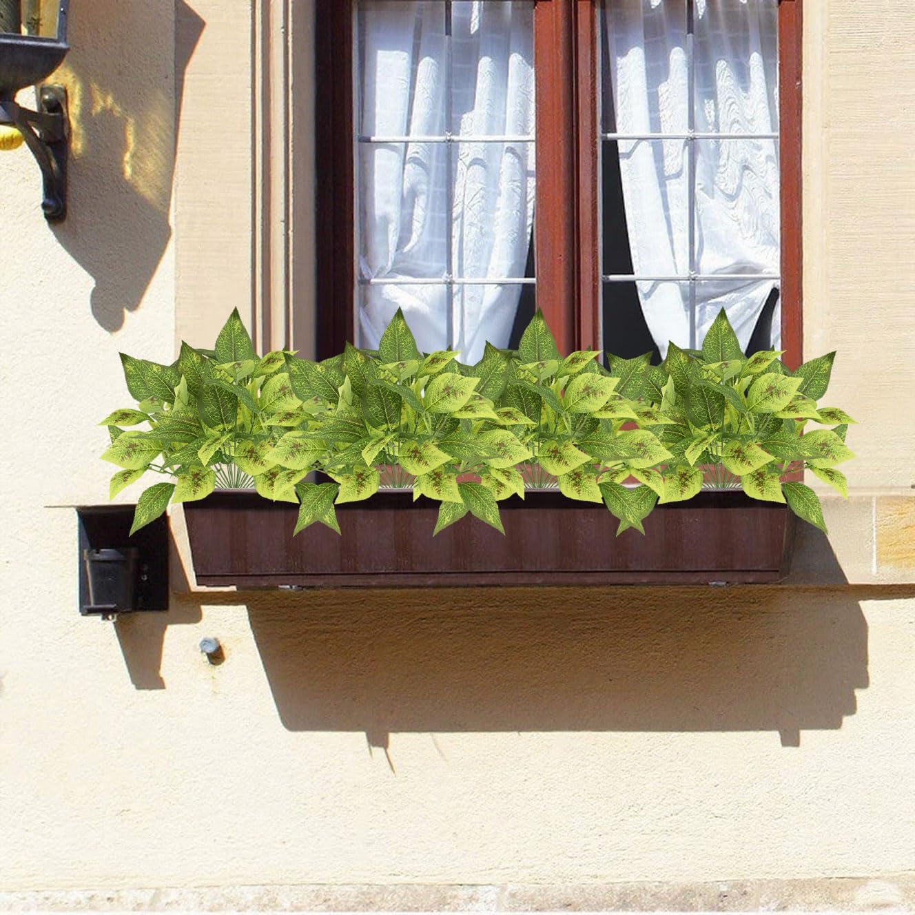 12PCS Artificial Tropical Leaves 13" Faux Monstera, Persian Caladium & Alocasia Plants Real Touch Greenery for Home Decor, DIY Centerpieces, Indoor Outdoor (12, Leaves-U)