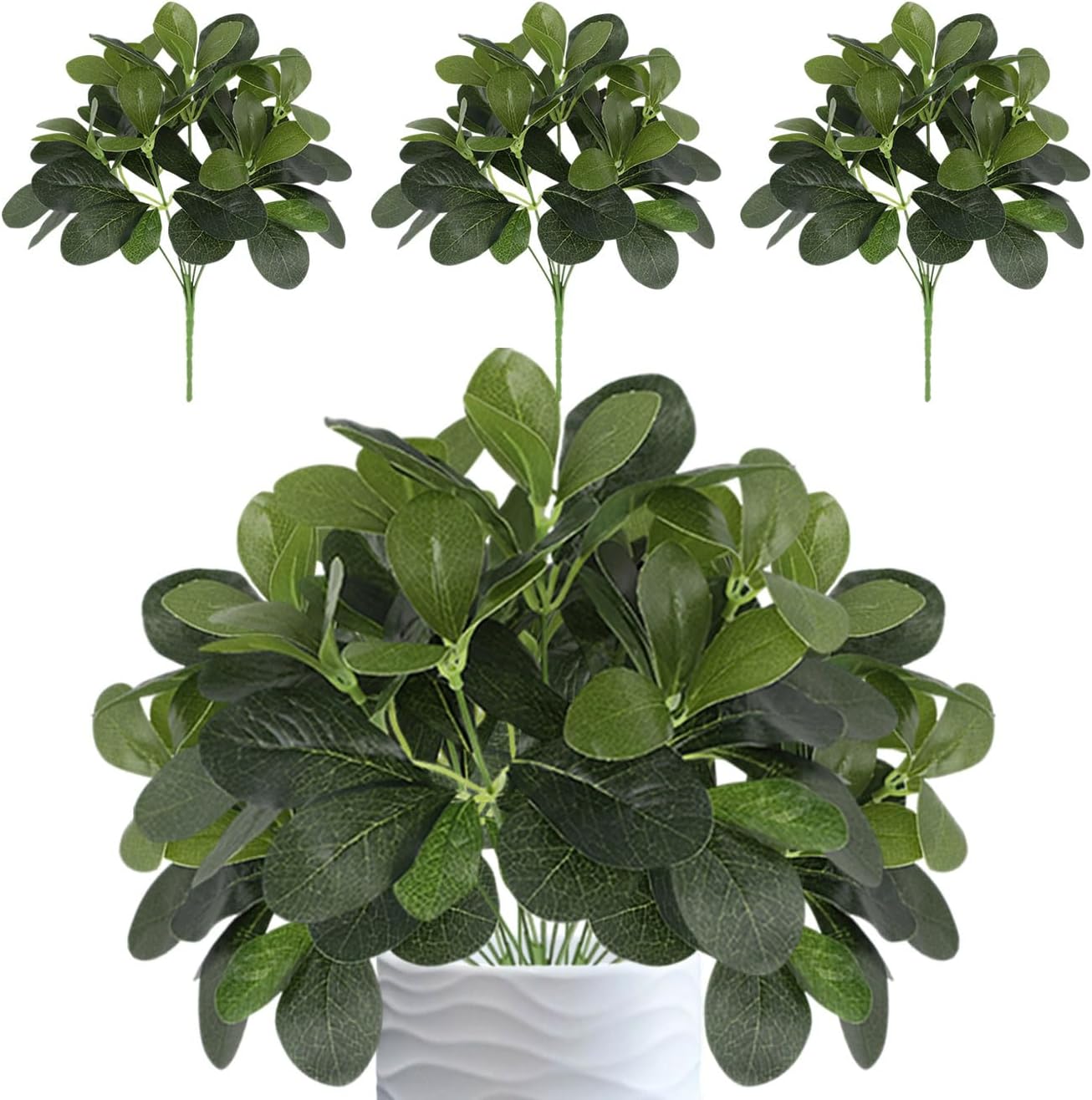 12PCS Artificial Tropical Leaves 13" Faux Monstera, Persian Caladium & Alocasia Plants Real Touch Greenery for Home Decor, DIY Centerpieces, Indoor Outdoor (12, Leaves-U)