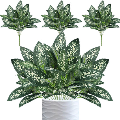 12PCS Artificial Tropical Leaves 13" Faux Monstera, Persian Caladium & Alocasia Plants Real Touch Greenery for Home Decor, DIY Centerpieces, Indoor Outdoor (12, Leaves-U)