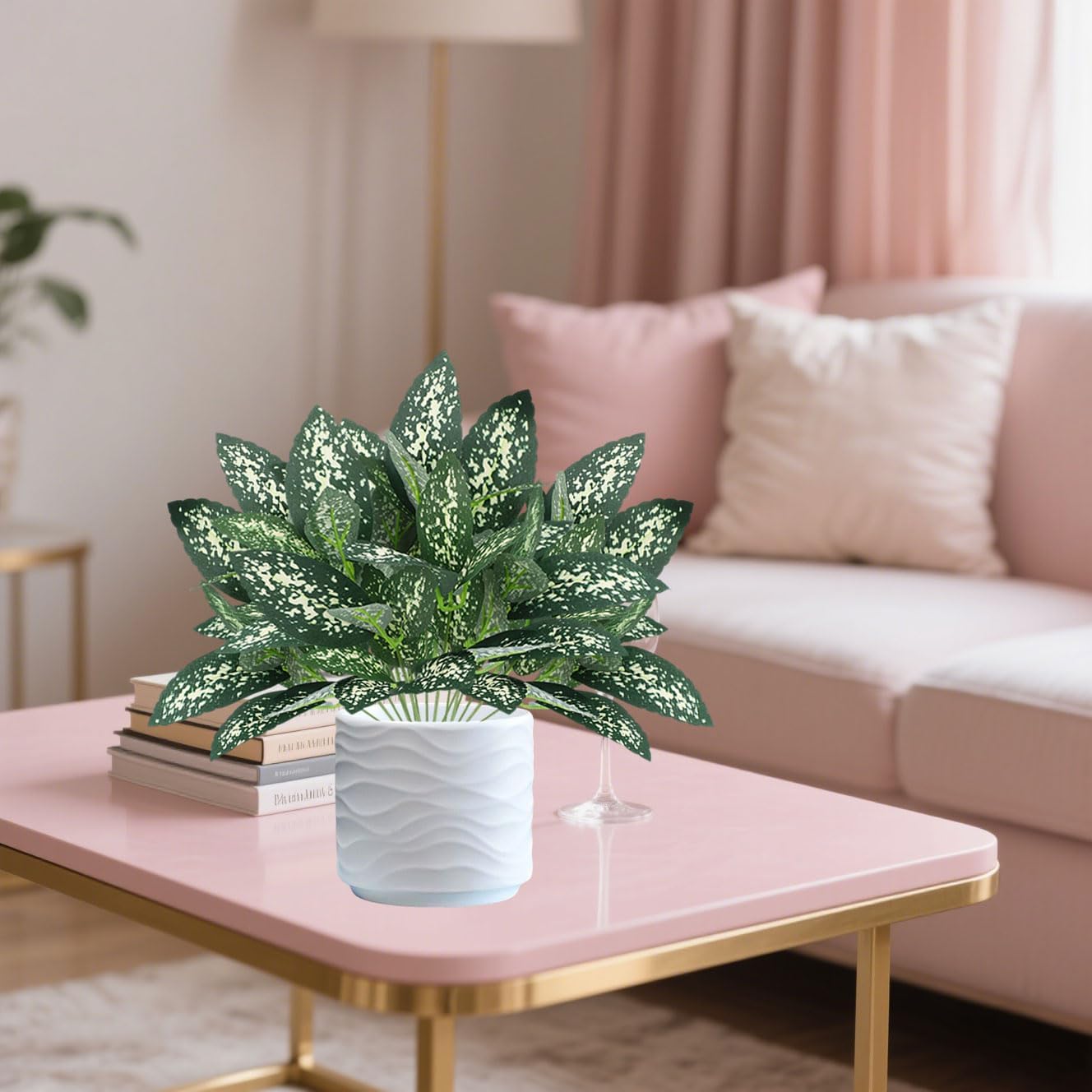 12PCS Artificial Tropical Leaves 13" Faux Monstera, Persian Caladium & Alocasia Plants Real Touch Greenery for Home Decor, DIY Centerpieces, Indoor Outdoor (12, Leaves-U)