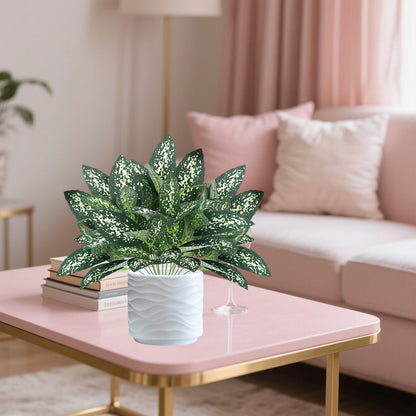 12PCS Artificial Tropical Leaves 13" Faux Monstera, Persian Caladium & Alocasia Plants Real Touch Greenery for Home Decor, DIY Centerpieces, Indoor Outdoor (12, Leaves-U)