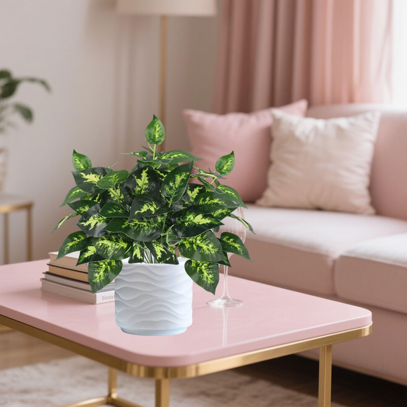 12PCS Artificial Tropical Leaves 13" Faux Monstera, Persian Caladium & Alocasia Plants Real Touch Greenery for Home Decor, DIY Centerpieces, Indoor Outdoor (12, Leaves-U)