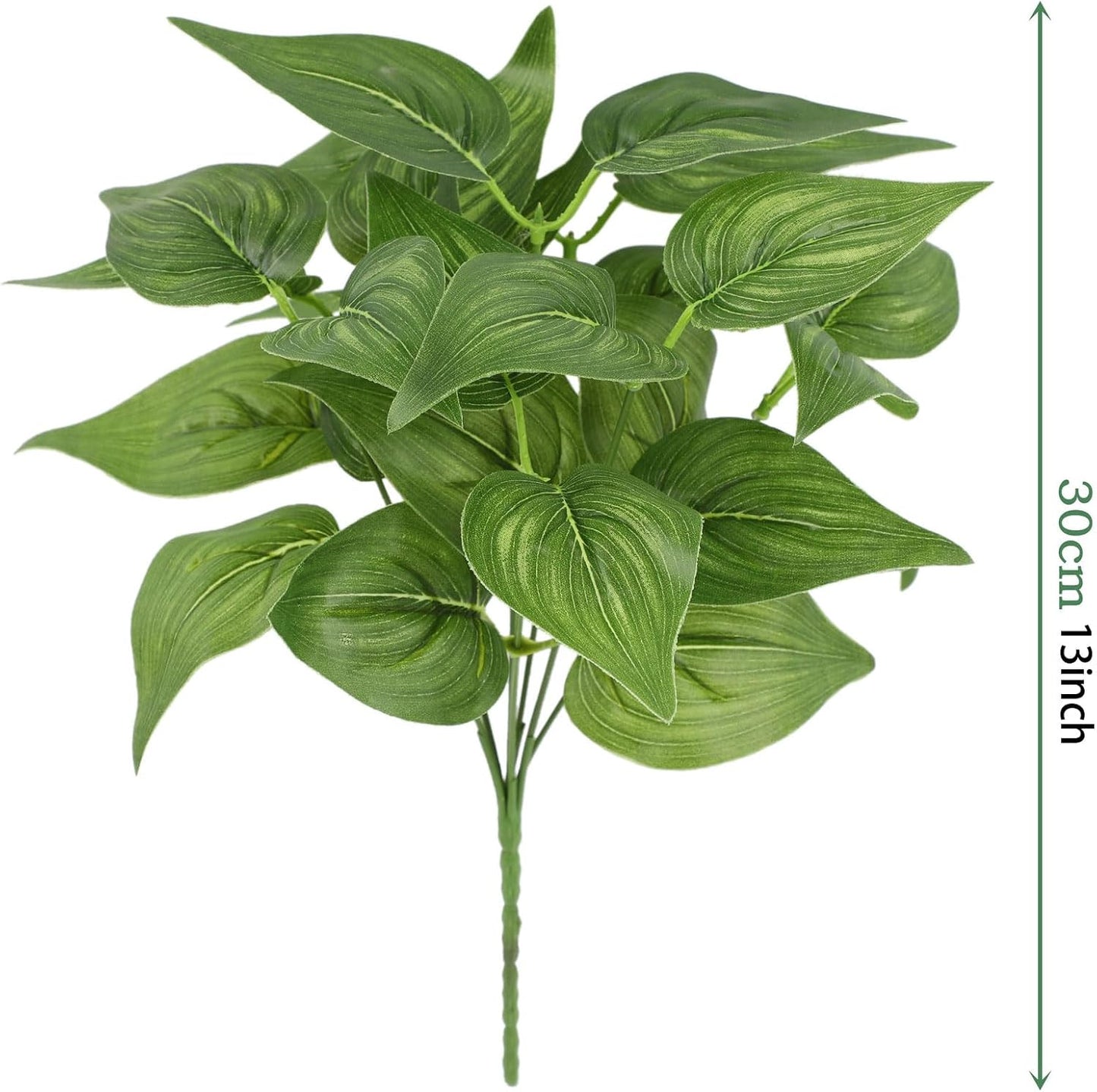 12PCS Artificial Tropical Leaves 13" Faux Monstera, Persian Caladium & Alocasia Plants Real Touch Greenery for Home Decor, DIY Centerpieces, Indoor Outdoor (12, Leaves-U)