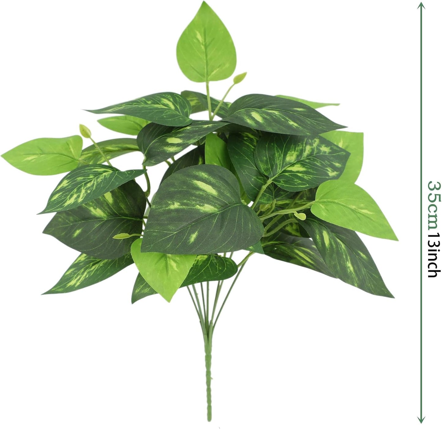 12PCS Artificial Tropical Leaves 13" Faux Monstera, Persian Caladium & Alocasia Plants Real Touch Greenery for Home Decor, DIY Centerpieces, Indoor Outdoor (12, Leaves-U)