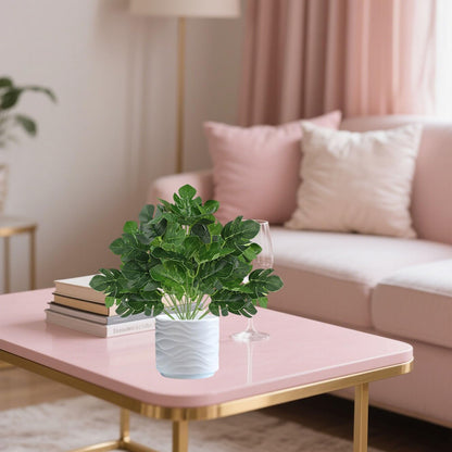12PCS Artificial Tropical Leaves 13" Faux Monstera, Persian Caladium & Alocasia Plants Real Touch Greenery for Home Decor, DIY Centerpieces, Indoor Outdoor (12, Leaves-U)